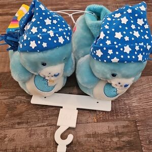 Care Bears Y2K Stuffed Toddler Blue Slipper Size M 7-8 NWT